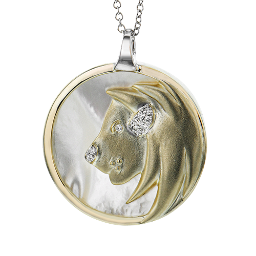 LEO-Y Pendant in 14k Gold with Diamonds