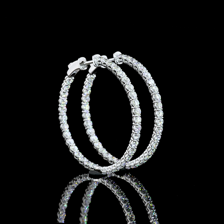 14K WHITE GOLDHoops Earrings