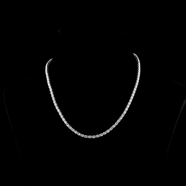 14K WHITE GOLDTennis Necklace