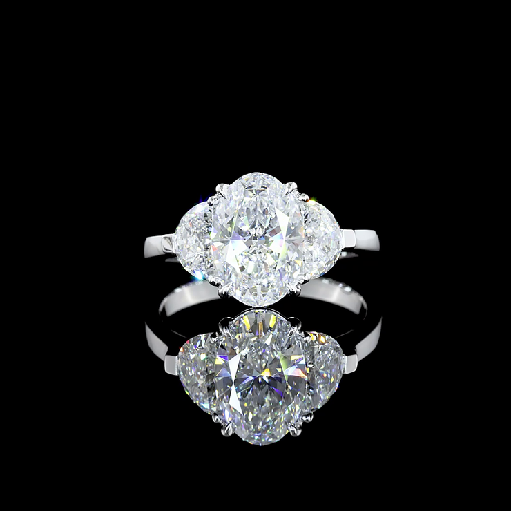 14K WHITE GOLD3 Stones Ring