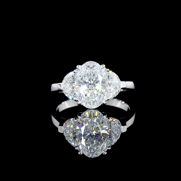 14K WHITE GOLD3 Stones Ring