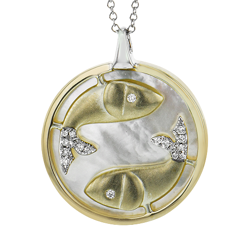 PISCES-Y Pendant in 14k Gold with Diamonds