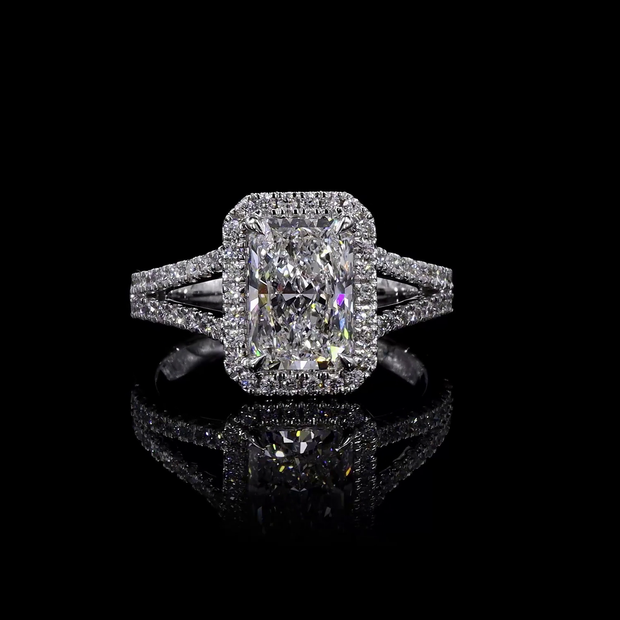 14K WHITE GOLDSplit Shank Ring