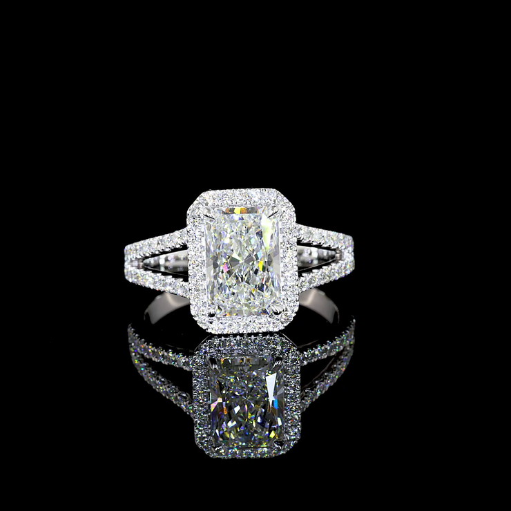 14K WHITE GOLDSplit Shank Ring