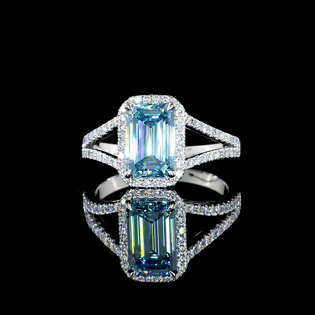 14K WHITE GOLDSplit Shank Ring