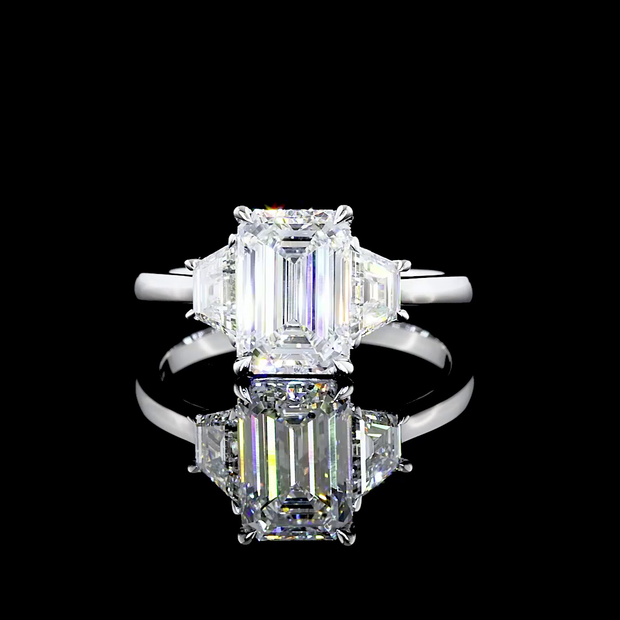 14K WHITE GOLD3 Stones Ring