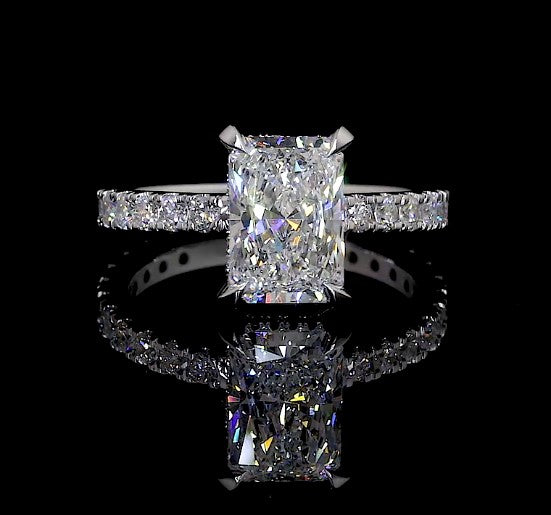 14K WHITE GOLDHidden Halo Ring