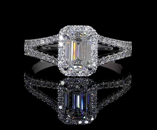 14K WHITE GOLDSplit Shank Ring