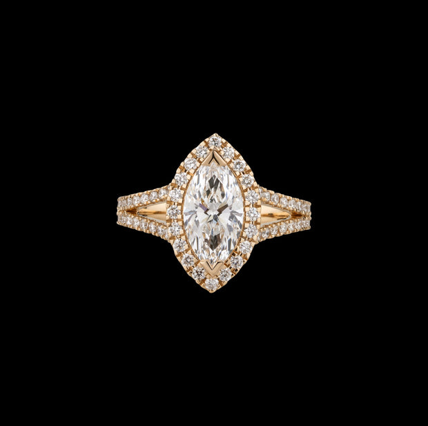 14K YELLOW GOLDSplit Shank Ring