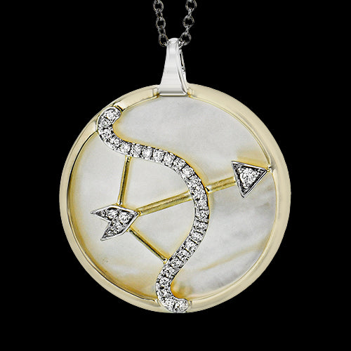 SAGITTARIUS-Y Pendant in 14k Gold with Diamonds