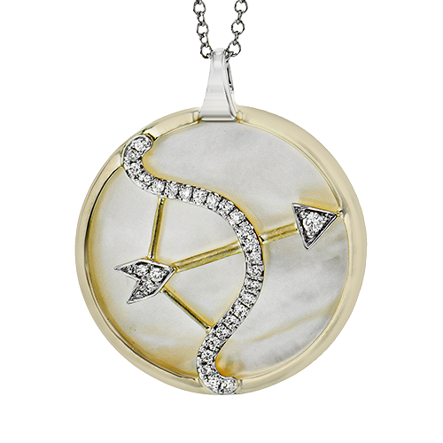 SAGITTARIUS-Y Pendant in 14k Gold with Diamonds