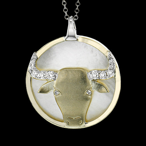 TAURUS-Y Pendant in 14k Gold with Diamonds