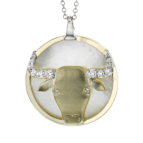 TAURUS-Y Pendant in 14k Gold with Diamonds