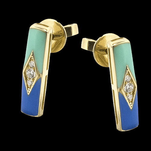 YZE1002 Color Earring in 14k Gold with Diamonds