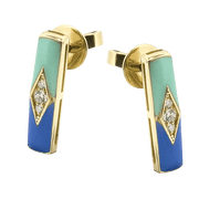 YZE1002 Color Earring in 14k Gold with Diamonds