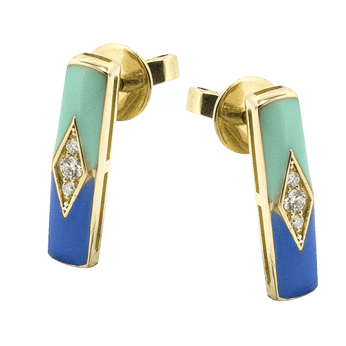 YZE1002 Color Earring in 14k Gold with Diamonds