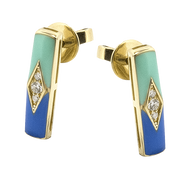 YZE1002 Color Earring in 14k Gold with Diamonds