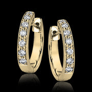 ZE144 Hoop Earring in 14k Gold with Diamonds