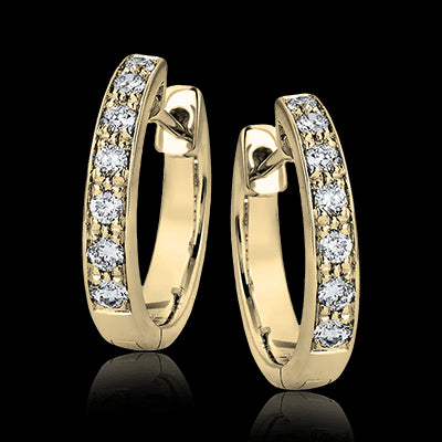ZE144 Hoop Earring in 14k Gold with Diamonds