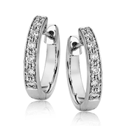 ZE144 Hoop Earring in 14k Gold with Diamonds