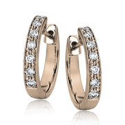 ZE144 Hoop Earring in 14k Gold with Diamonds