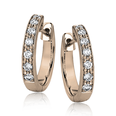 ZE144 Hoop Earring in 14k Gold with Diamonds