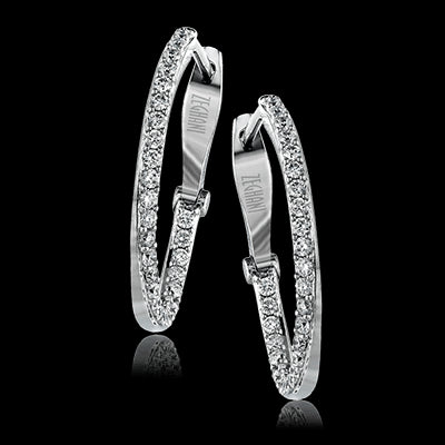 ZE176 Hoop Earring in 14k Gold with Diamonds