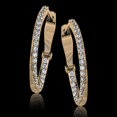 ZE176 Hoop Earring in 14k Gold with Diamonds
