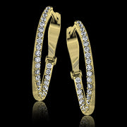 ZE176 Hoop Earring in 14k Gold with Diamonds