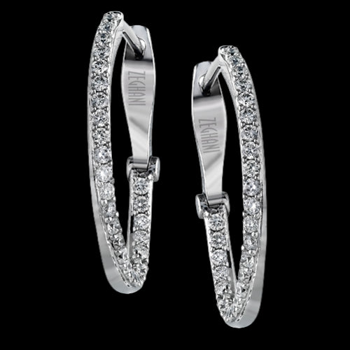 ZE176 Hoop Earring in 14k Gold with Diamonds