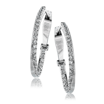 ZE176 Hoop Earring in 14k Gold with Diamonds