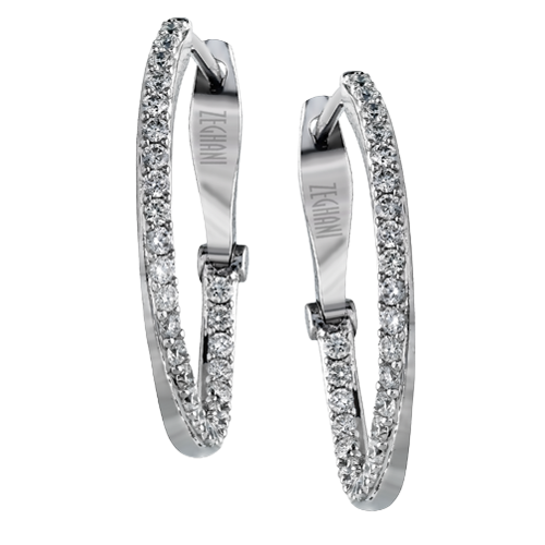 ZE176 Hoop Earring in 14k Gold with Diamonds