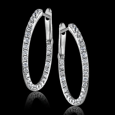 ZE177 Hoop Earring in 14k Gold with Diamonds
