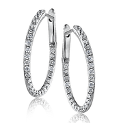 ZE177 Hoop Earring in 14k Gold with Diamonds