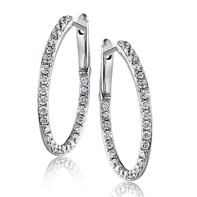 ZE177 Hoop Earring in 14k Gold with Diamonds