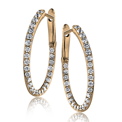 ZE177 Hoop Earring in 14k Gold with Diamonds