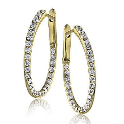 ZE177 Hoop Earring in 14k Gold with Diamonds