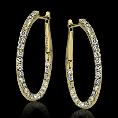 ZE200 Hoop Earring in 14k Gold with Diamonds