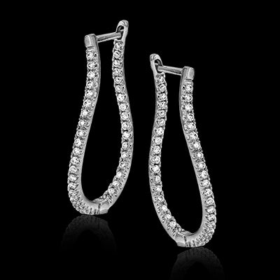 ZE207 Hoop Earring in 14k Gold with Diamonds