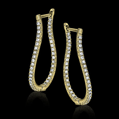 ZE207 Hoop Earring in 14k Gold with Diamonds