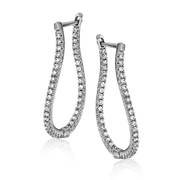 ZE207 Hoop Earring in 14k Gold with Diamonds