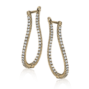 ZE207 Hoop Earring in 14k Gold with Diamonds