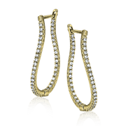 ZE207 Hoop Earring in 14k Gold with Diamonds