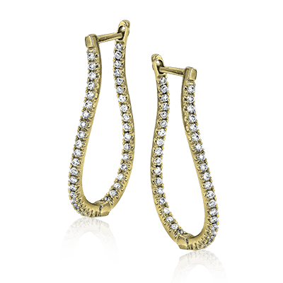 ZE207 Hoop Earring in 14k Gold with Diamonds