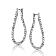 ZE208 Hoop Earring in 14k Gold with Diamonds