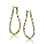 ZE208 Hoop Earring in 14k Gold with Diamonds
