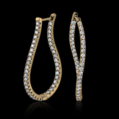 ZE209 Hoop Earring in 14k Gold with Diamonds