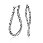 ZE209 Hoop Earring in 14k Gold with Diamonds