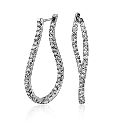 ZE209 Hoop Earring in 14k Gold with Diamonds