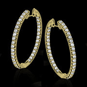 ZE219 Hoop Earring in 14k Gold with Diamonds